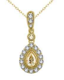 MULTI TONE PEAR DIAMOND PENDANT (TP2806)